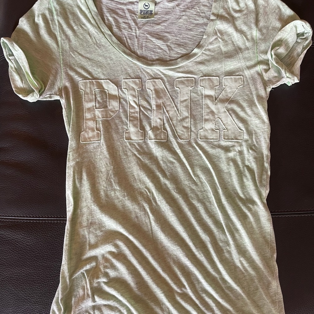 Victoria secret PINK light lime green t-shirt